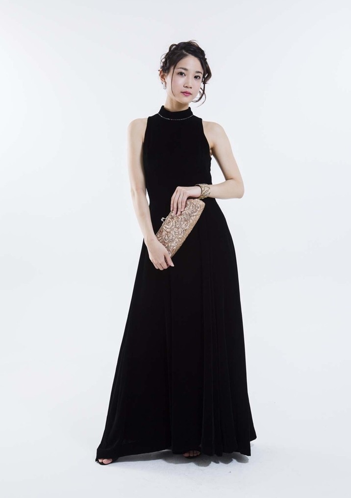 Genet Vivien ハイネックビジューaラインロングドレス レンタルドレスのdressy ドレッシー