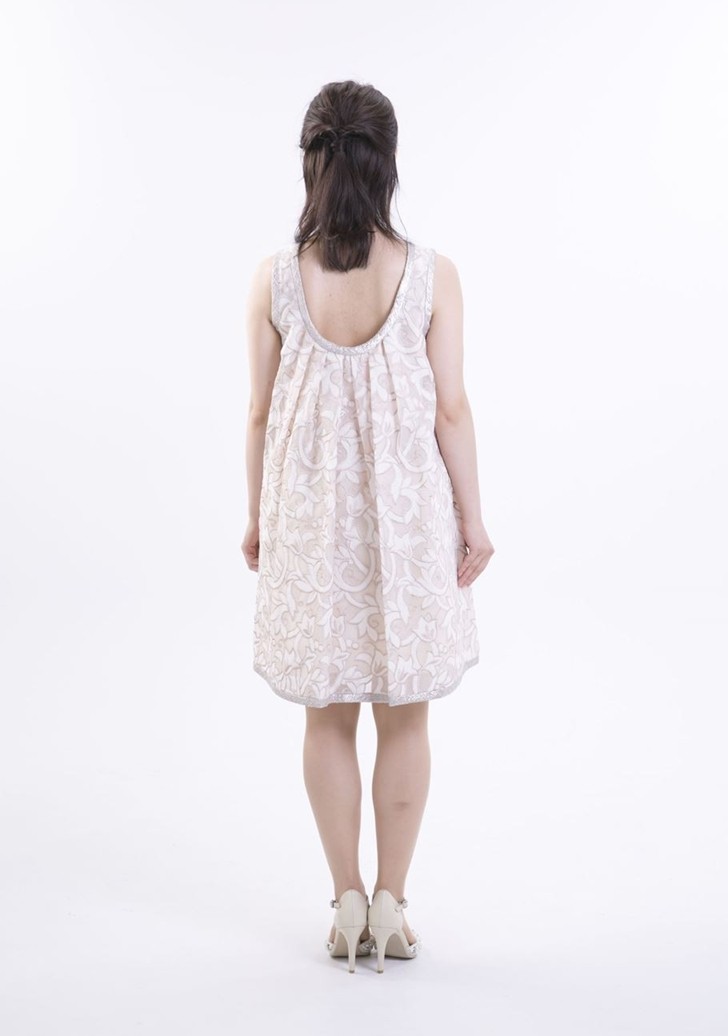 フラワー刺繍Aラインワンピースドレス 1 