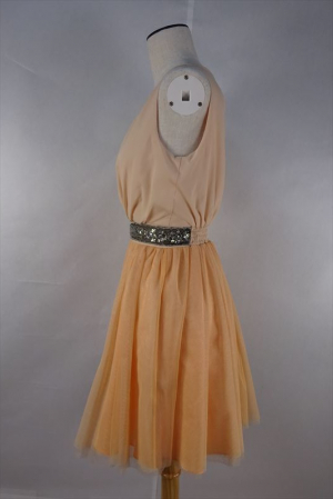 Daryl Diamondのラメチュールビューベルトドレス オレンジ