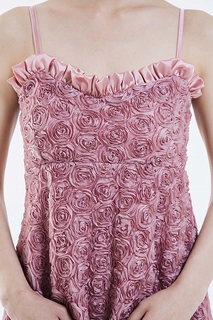 Jody Californiaの立体バラ刺繍バックリボンドレス