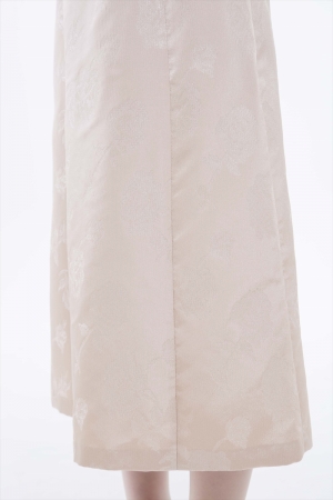 STRAWBERRY-FIELDのローズ柄 ボートネックジャガードドレス